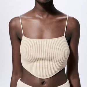 NWT Zara Rib Corset Top